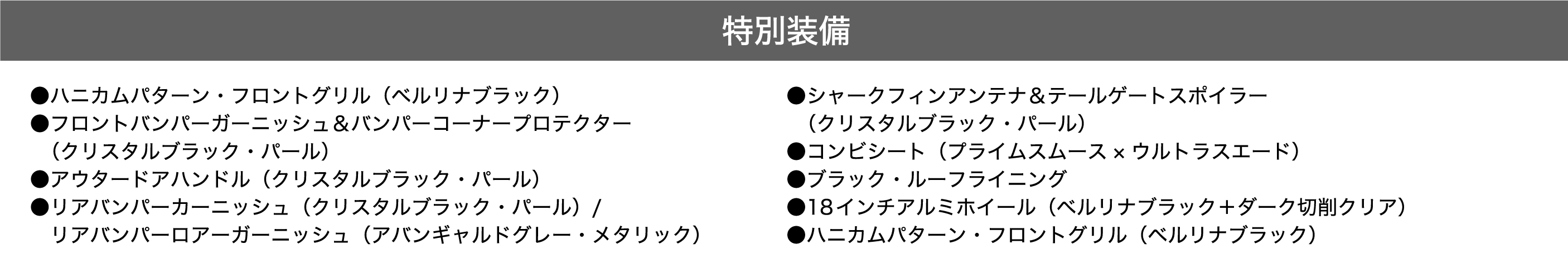ZR-V 仕様表